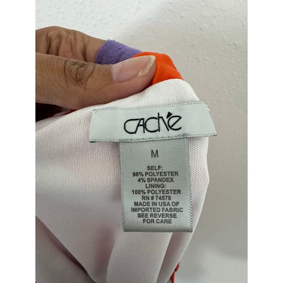 Cache Tropical Faux Wrap Skirt Medium Palm Leaf Leopard Print - Picture 6 of 6